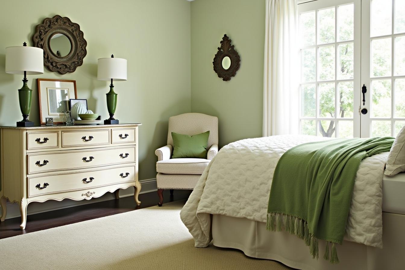 Vintage Furniture with Sage Green Decor