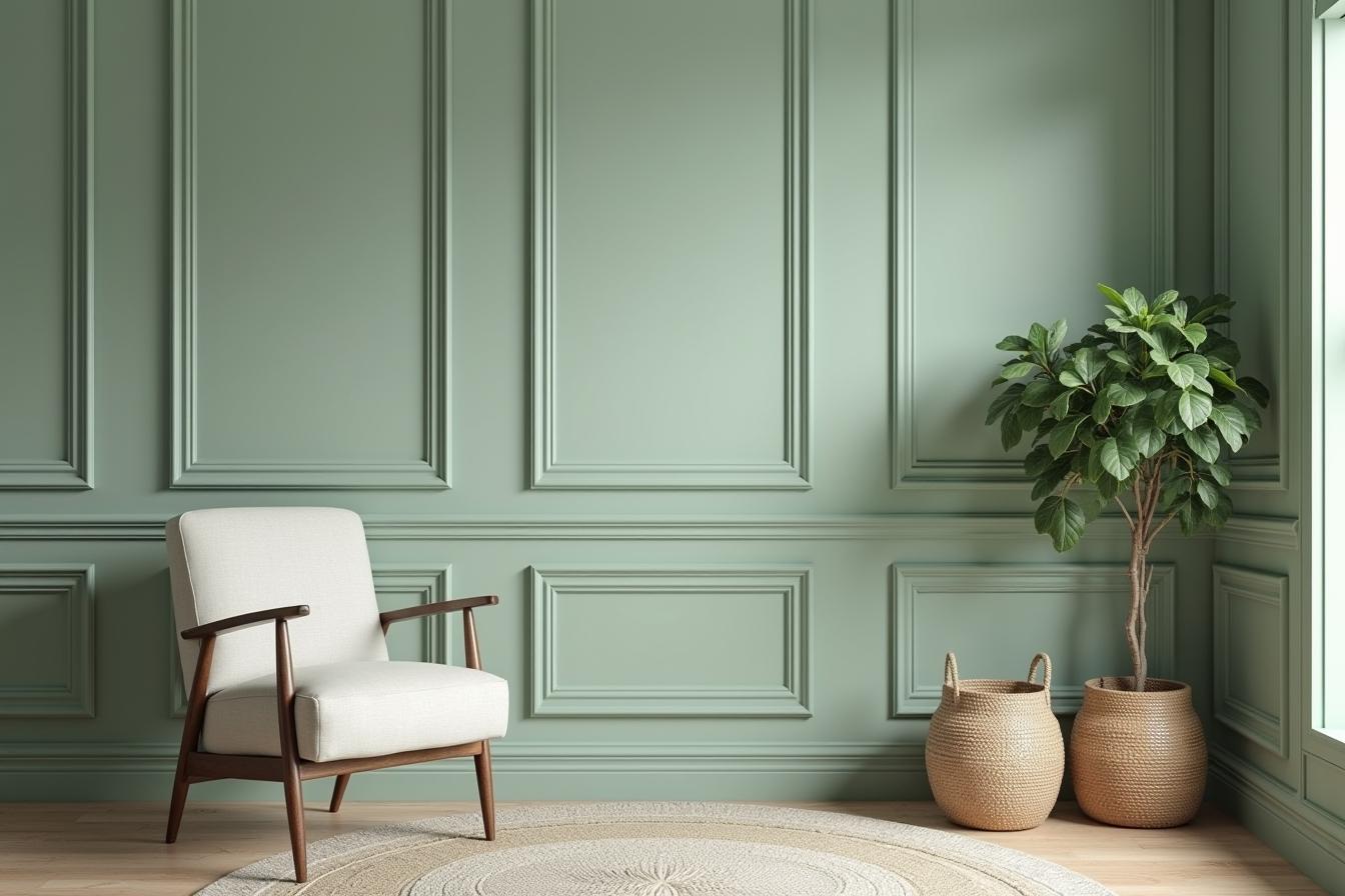 Sage Green Paneling