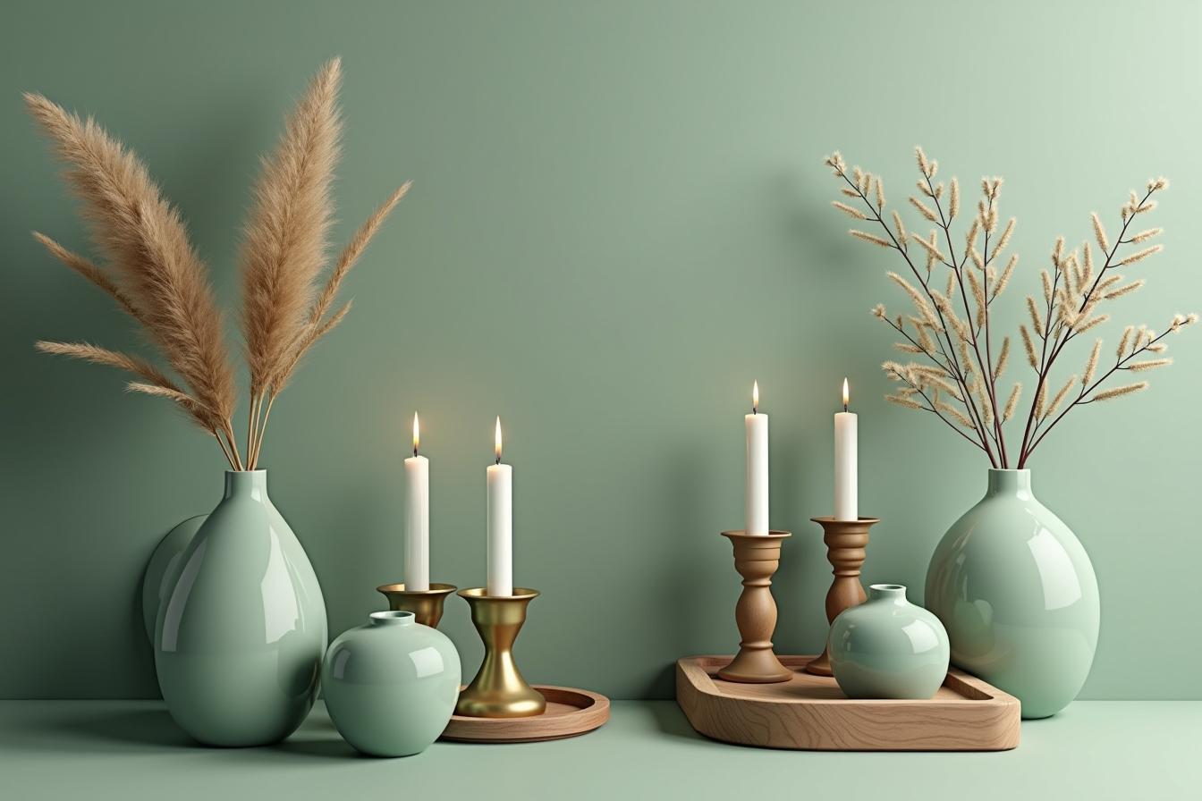 Antique Accessories with Sage Green Base