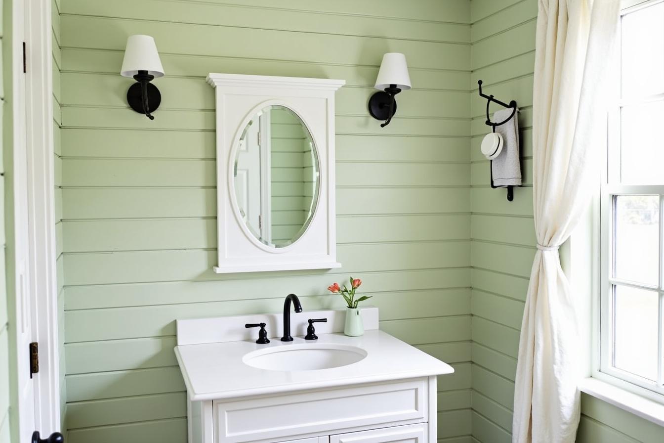Sage Green Shiplap Walls