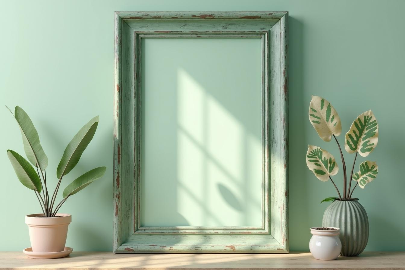 Rustic Sage Green Mirror Frames