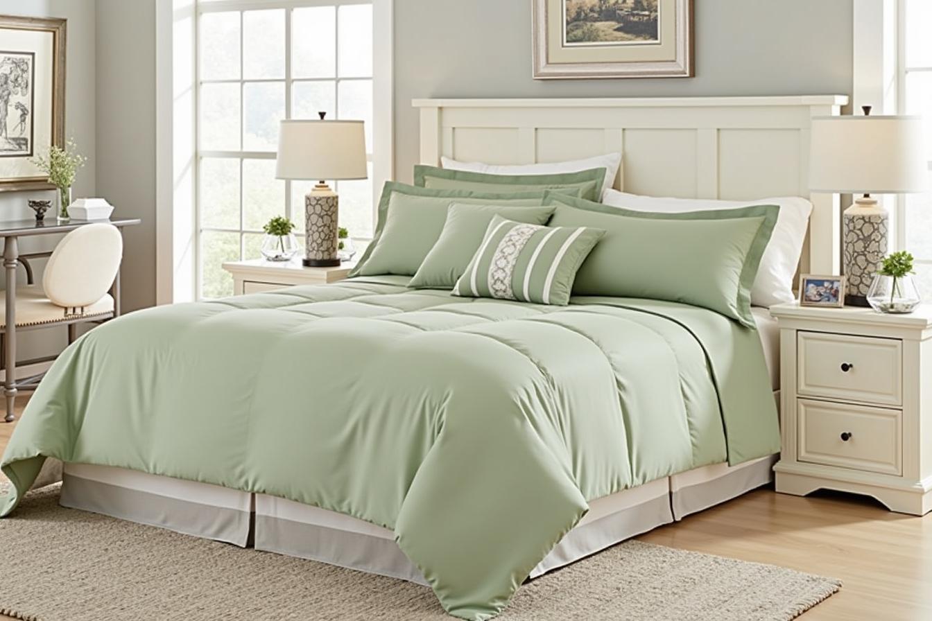 Sage Green Bedding with Neutral Accents